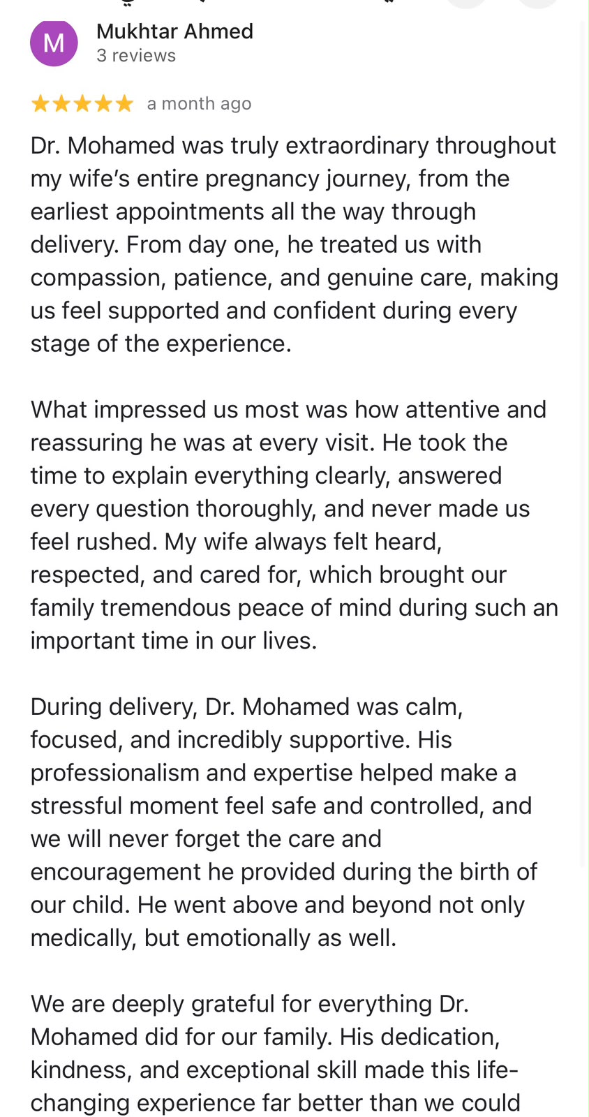 Patient review for Dr Mohamed Abdelghany – review 10